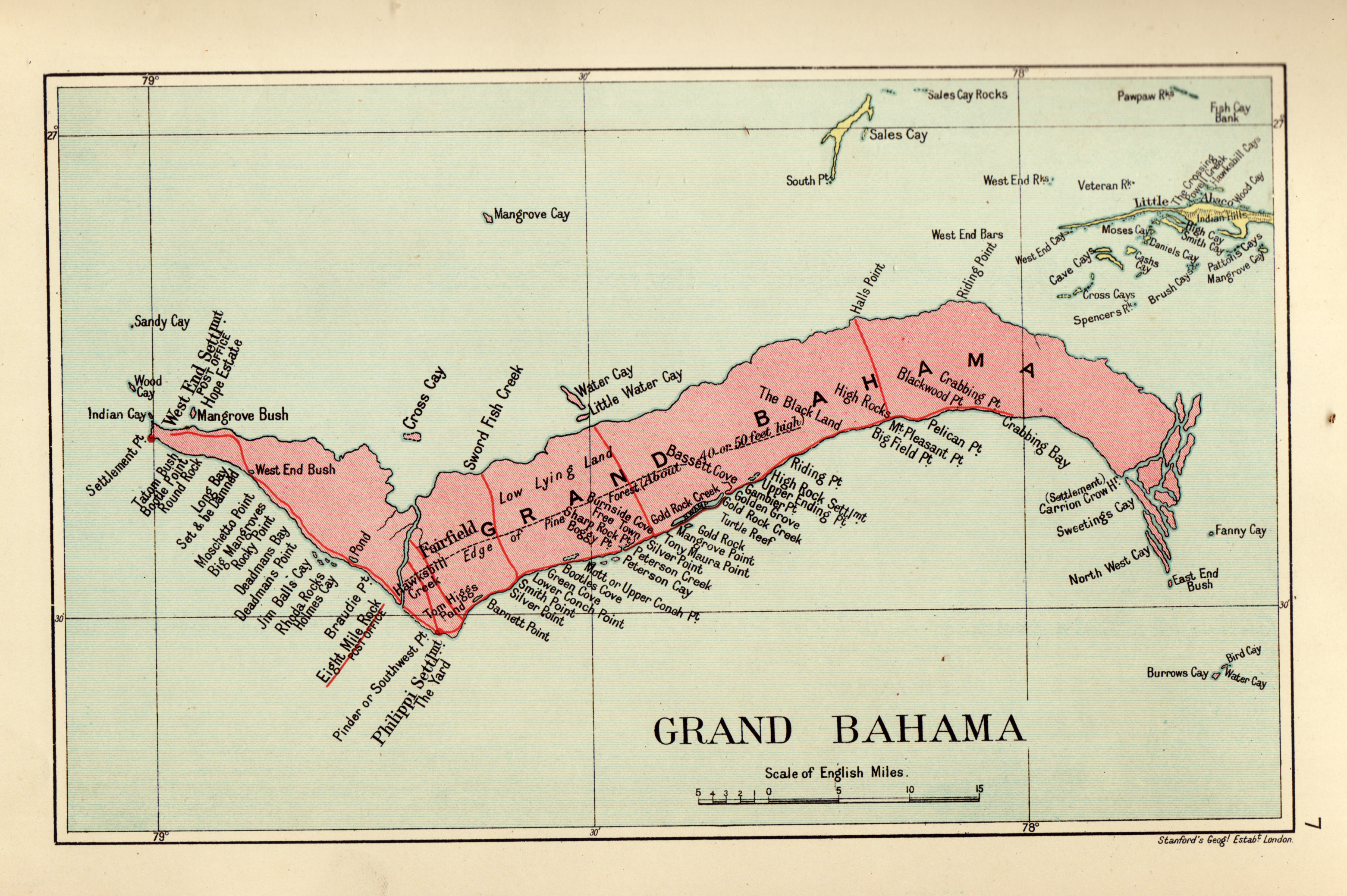 Map of Grand Bahama Island, 1926